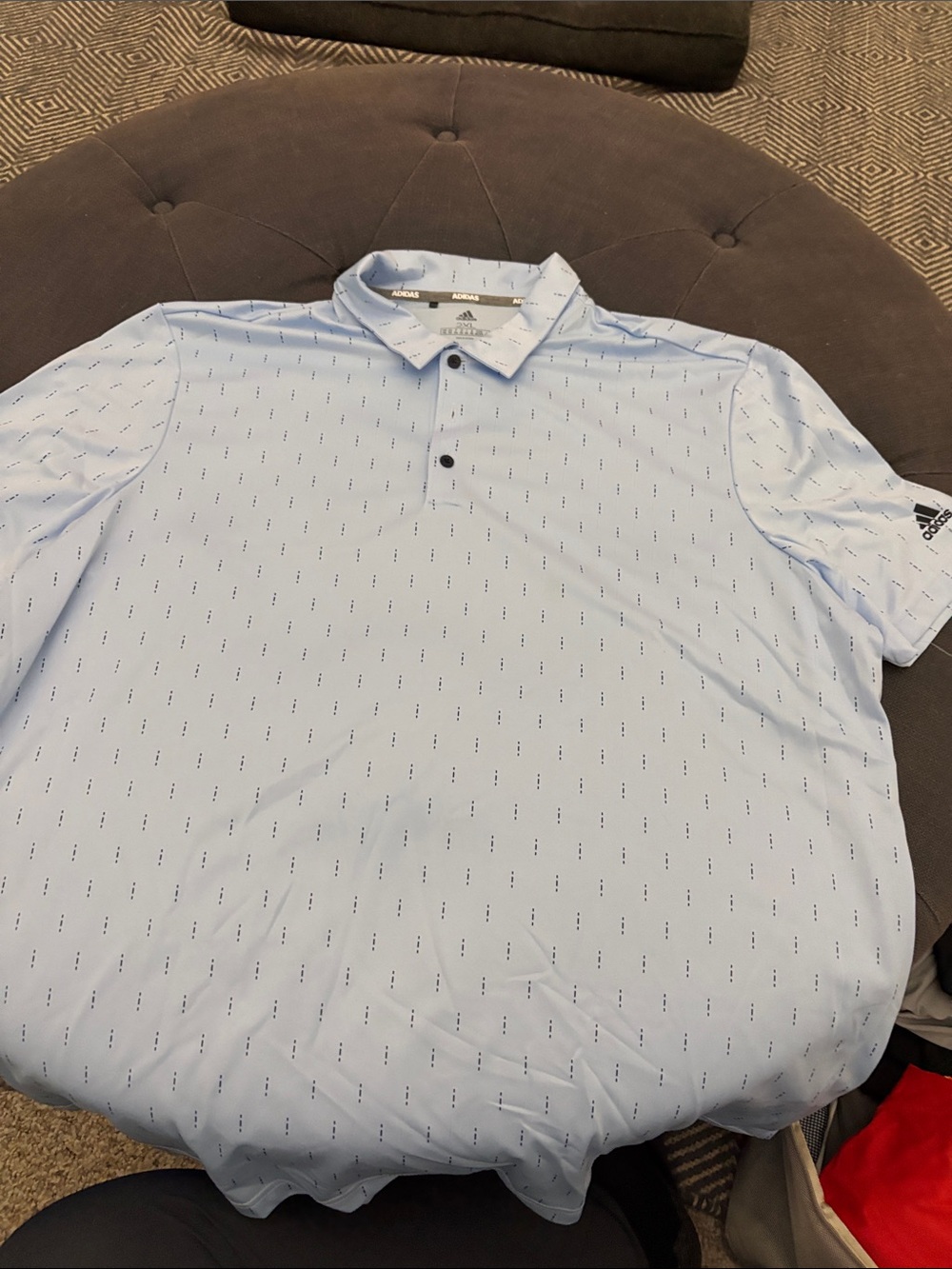 adidas Men’s Light Blue Micro-Pattern Polo
